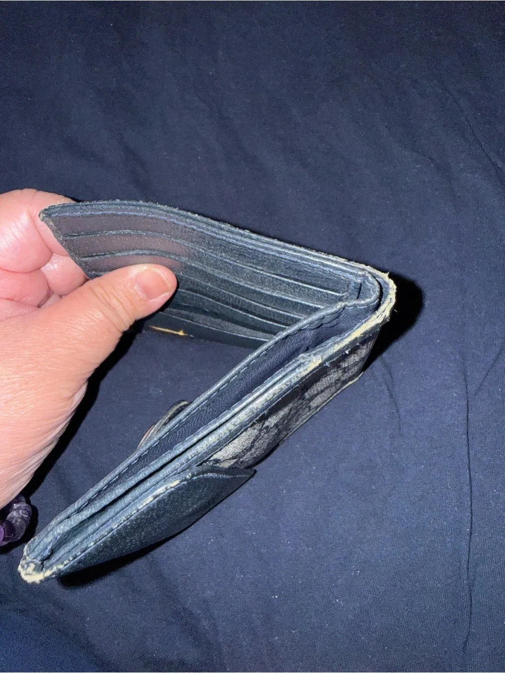 Gucci Dark Blue Leather compact Wallet